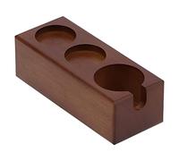 3 - Soporte de madera para prensa de café, estante organizador para portafiltros, accesorio de espresso de madera natural con acabado liso para baristas domésticos y cafeterías