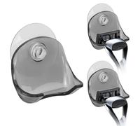 3 soportes con ventosa para afeitadora, soporte de ducha para vidrio y azulejos, soporte de afeitar ducha, soporte de ventosa, ganchos de pared en negro, soporte transparente para afeitadora de ducha