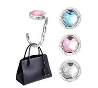 3 soportes para bolsos de mano para mesa, colgador de bolsas de metal, soporte para bolso de mano, portátil, plegable, soporte para bolsos de mesa, multifuncional para mujer