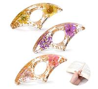 3 soportes para páginas de libros, soporte de resina de flores secas, soportes de resina hechos a mano, abridor de libros, accesorios de lectura para profesores, amantes de los libros (estilo