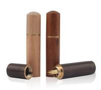 3 soportes portátiles para palillos de dientes de madera, pequeño estuche de madera para guardar agujas de palillo de dientes, bonito dispensador de palillos de dientes en formato de bolsillo para