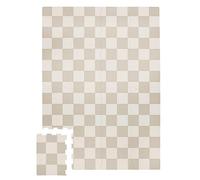 3 Sprouts - Alfombra Puzzle Bebe Acolchada - Tapete Puzzle para Suelo Goma EVA Bebes - Suelo Puzzle Bebe - Piezas Encajables Antideslizantes - Ideal para Juego Infantil - Ablero de Damas - Beige