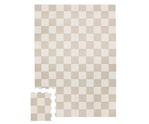 3 Sprouts - Alfombra Puzzle Bebe Acolchada - Tapete Puzzle para Suelo Goma EVA Bebes - Suelo Puzzle Bebe - Piezas Encajables Antideslizantes - Ideal para Juego Infantil - Ablero de Damas - Beige