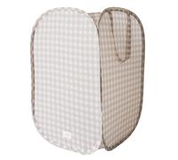 3 Sprouts - Bolsa Ropa Sucia con Asas - Cesta Ropa Plegable para la Colada - Saco Ropa Sucia Infantil con Diseño Divertido - Bolsa para Ropa Sucia Ideal Viajes/Hogar - Cesto Grande- Cuadro Vichy Beige