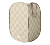 3 Sprouts -Bolsa Ropa Sucia con Asas-Cesta Ropa Plegable para la Colada- Saco Ropa Sucia Infantil con Diseño Divertido- Bolsa para Ropa Sucia Ideal Viajes/Hogar- Cesto Grande- Tablero de ajedrez beige
