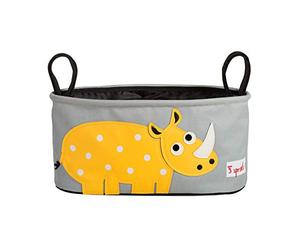 3 Sprouts Bolso Carrito Bebe - Organizador Bolsos Carro Bebe, Bolso Cochecito, Bolsa para Carro y Silla Paseo - Práctico y Espacioso - Bolsillo para Accesorios - Duradero - Rinoceronte