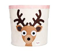 3 Sprouts Cesto Juguetes - Ideal como Cesto Ropa Sucia Bebe - Cesta para Juguetes Infantil - Cesto Ropa Sucia Infantil - Diseño Divertido y Práctico - Organización y Almacenamiento - Ciervo