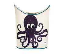 3 Sprouts - Cesta Ropa Sucia Bebe con Diseño Divertido - Ideal para Cesto Ropa Sucia Infantil - Almacenaje para Cesto de Juguetes - Cesto Ropa Bebe y Ropa Sucia Bebe (Pulpo morado)