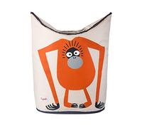 3 Sprouts - Cesta Ropa Sucia Bebe con Diseño Divertido - Ideal para Cesto Ropa Sucia Infantil - Almacenaje para Cesto de Juguetes - Cesto Ropa Bebe y Ropa Sucia Bebe (Orangután - Naranja)