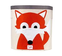 3 Sprouts Cesto Bin Infantil, Cotton Basket con Dos Asas, Zorro | cotton bin con dos asas; para juguetes, ropa y mantas; sala de juegos o armario; se mantiene abierto y accesible en casa
