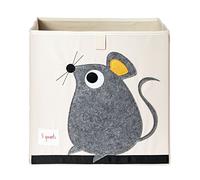 3 Sprouts, Contenedor de Almacenamiento, Estante para Juguetes para Niños, Ideal para Contener Objetos y Juegos, Decorado con Ratón Gris, Compatible con Estantes, 33x33x33 cm