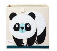 3 Sprouts, Contenedor de Almacenamiento, Estante para Juguetes para Niños, Ideal para Contener Objetos y Juegos, Decorado con Panda Negro, Compatible con Estantes, 33x33x33 cm