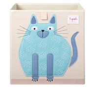 3 Sprouts, Contenedor de Almacenamiento, Estante para Juguetes para Niños, Ideal para Contener Objetos y Juegos, Decorado con Gato Azul, Compatible con Estantes 33x33x33 cm