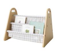 3 Sprouts Librería Infantil Doble Cara, Portátil, Vichy Beige