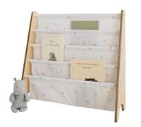 3 Sprouts Librería Infantil Frontal, 35 Libros, Arándano Marfil | estantes frontales de tela en 4 niveles; mantiene cuentos visibles y a mano; para dormitorio, aula o rincón de lectura