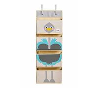 3 Sprouts - Estanteria Detrás Puerta - Organizador Colgante Infantil - Estantería para Bebé - Organizador Pañales - Armario para Bebé - Avestruz