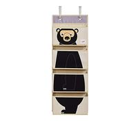 3 Sprouts - Estanteria Detrás Puerta - Organizador Colgante Infantil - Estantería para Bebé - Pañales - Armario para Bebé - Baño Colgar - Organizador Puerta Pequeño - Oso