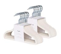 3 Sprouts - Perchas de Terciopelo para Bebés - Perchas Infantiles Antideslizantes para Ropa de Bebé y Niños, Paquete de 30 (Crema)