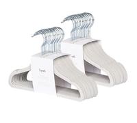 3 Sprouts - Perchas de Terciopelo para Bebés - Perchas Infantiles Antideslizantes para Ropa de Bebé y Niños, Paquete de 30 (Gris)