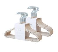 3 Sprouts - Perchas de Terciopelo para Bebés - Perchas Infantiles Antideslizantes para Ropa de Bebé y Niños, Paquete de 30 (Punto Doble y Beige)
