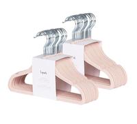 3 Sprouts - Perchas de Terciopelo para Bebés - Perchas Infantiles Antideslizantes para Ropa de Bebé y Niños, Paquete de 30 (Rosado)