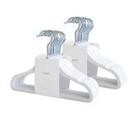 3 Sprouts - Perchas de Terciopelo para Bebés - Perchas Infantiles Antideslizantes para Ropa de Bebé y Niños, Paquete de 30 (Blanco - Paquete de 30)