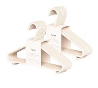 3 Sprouts Perchas Infantiles Paja de Trigo, Pack 30, Crema | perfil delgado de plástico de paja de trigo; para camisas, vestidos y chaquetas; ordena armarios infantiles y roperos