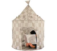 3 Sprouts - Tienda de Campaña Infantil - Casita de Tela para Niños, Cabañas para Niños - Ideal para Interior y Exterior - Tablero de ajedrez - Beige