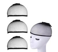 3 Stück Schwarz Wig Cap,Perücke,Glatzenkappe,Haarnetz,Perückenkappe,Bald Cap,Haarnetz für Perücken,Unsichtbare,Haarnetze,Hair,Replacement,Wig Zubehör,Hairnet,Perückennetz,für Damen Herren Halloween