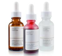 3 sueros faciales, niacinamida limitada 10% + zinc 1%, solución de cafeína 5%, esencia de ácido de frutas AHA 30% + BHA 2% exfoliante, suero facial antiedad (3 x 30 ml)
