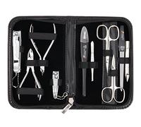3 Swords Germany - brand quality 10 piece manicure pedicure grooming kit set for professional finger & toe nail care scissors clipper fashion leather case in gift box, Made by 3 Swords (00286)