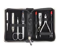 3 Swords Germany - Set para el cuidado de las uñas de viaje con estuche para manicura y pedicura - Calidad de marca by Tres Espadas