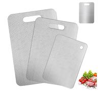 3 tablas de cortar de acero inoxidable, tabla de cortar 304, tabla de cortar de metal grueso, tabla de cortar de metal grueso de doble cara para encimeras de cocina, cocina, exterior, camping