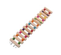 3 Tamaños Escalera colgante para mascotas Escaleras de hámster Puente colgante de madera Pasos Escaleras Escalada Columpio Escalera de escala Puente de aves Hamster Roedor Juguetes (L（13pcs，6*30cm）)