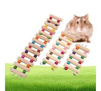 3 Tamaños Escalera Colgante para Mascotas Escaleras de hámster Puente Colgante de Madera Pasos Escaleras Escalada Columpio Escalera de Escala Puente de Aves HamsterM（7pcs，6 * 18cm）