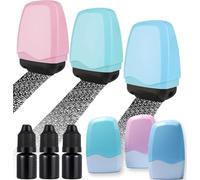 3 tampones confidenciales con 3 recargas, tampón de protección Contre le Vol d'Identité, Timbre à Rouleau Pour Protection Linformation, Données, Adresse Vie Privée-Ling