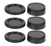 3 * Tapa del Objetivo y 3 * Cuerpo de la cámara Cubierta de la Lente Trasera para Nikon F Mount - Negro