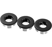 3 tapas de anillo de desbordamiento para fregadero, tapa redonda para fregadero de cocina, baño, tapa de agujero de drenaje universal de repuesto (negro)