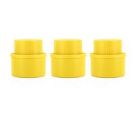 3 tapones para botellas de refresco, cubiertas reutilizables para botellas de bebidas tipo presión para bebidas carbonatadas, tapa selladora de plástico con excelente cierre de fre (Amarilla)