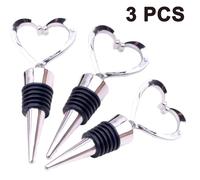 3 tapones para botellas de vino de alta gama, de aleación de aluminio, reutilizables y decorativos.