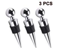 3 tapones para botellas de vino de alta gama, de aleación de aluminio, reutilizables y decorativos.