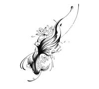 3 Tatuajes Temporales De Hierbas Con Diseño De Pez De Tinta China, Resistentes Al Agua, Duraderos Y No Reflectantes, Para Mujer, Con Una Duración De Dos Semanas.