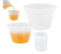 3 tazas de medición de silicona con doble escala, 100 ml/250 ml/500 ml, vasos mezcladores de resina epoxi, vasos de mezcla reutilizables de silicona, vasos medidores, vasos medidores de resina para