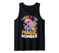 3 The Magic Number, Divertido león Lindo para su Tercer cumpleaños Camiseta sin Mangas