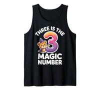 3 The Magic Number, Divertido león Lindo para su Tercer cumpleaños Camiseta sin Mangas