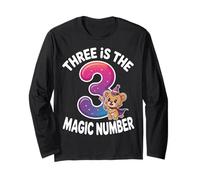 3 The Magic Number, Divertido león Lindo para su Tercer cumpleaños Manga Larga
