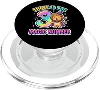 3 The Magic Number, Divertido león Lindo para su Tercer cumpleaños PopSockets PopGrip para MagSafe