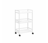 3-Tier Carrito de Almacenamiento de Metal with Wheels, Salon Beauty Trolley,Bar Cart for the Home, for Beauty Salon Shelf BBQ Hotels Restaurants(White)