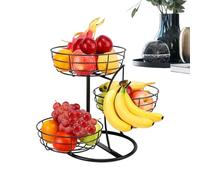3-Tier Metal Fruit Basket - Kitchen Storage | Non-Slip Space Saving Fruit And Vegetable Basket For Kitchen Counter, Pantry Or Cabinet, Ideal For Storing Potato, Bread, Snacks, Produce In Home Or