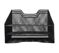 3 Tier Paper Tray Organizer | Metal Mesh Desktop File Sorter for Letters/Documents/Office Supplies | Robust Iron Storage Rack
